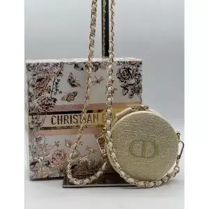 디올 홀리데이 2024 노벨티 골드 글리터 베니티 크로스바디 파우치 기프트 박스