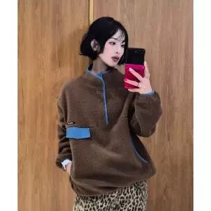 매장정품 제너럴아이디어 GENERALIDEA UNI 소프트 하이넥 플리스 아노락 세트BROWN SBE4U02010 SBE4U02010B