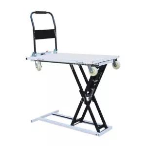 전동유압리프트승강핸드카트평판차이동식상하차작업구르마운반수레103cm높이확인가위형모터전동식