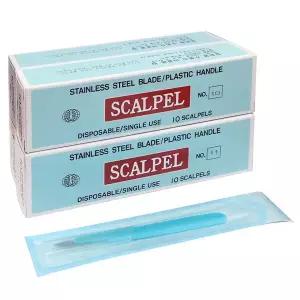 아이리 멸균 국산 의료용칼Surgical Blade 스켈퍼 일체형 메스날 10개입 - 10/11/21/25호 - .