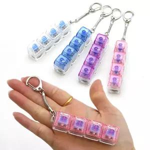 5000 4구 레인보우 LED 딸깍이 키링 혼합6개 테트리스 키보드 재미있는 불빛 열쇠고리 스트레스해소