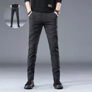 남성 체크 슬림핏 겨울바지 정장바지 일자바지 데일리