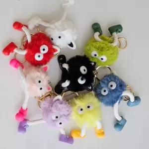 고양이 털 폼폼 키링 밍크털 키치 캐릭터 키체인