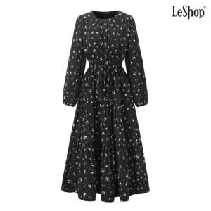 데일리 허리 끈 플라워 롱 원피스 (DQ1OW003A)