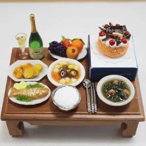 납골당꾸미기 생일상(중) 미니어처 추모관 봉안당 제사상 홈파티 생신상 잔치음식 상차림
