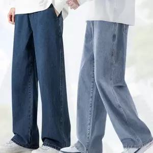 남자 세미 와이드 팬츠 데일리 스트레이트 일자 남성 세미 와이드 팬츠 바지 청바지 진청 흑청 롤업 중청