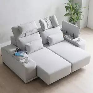 [가성비 전동모션 출시] 루엔 모션소파 전동 리클라이너 3인용 패브릭 쇼파 기본형