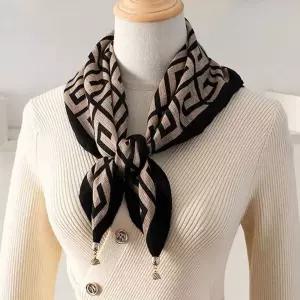 유니크패턴 원터치 자석 스카프 사계절 패션 스타일링 얇은 긴 50대여성