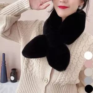 여자 귀여운 넥워머 페이크퍼 쁘띠 방한 목도리 리본 겨울목도리 비니 스컬캡 스포츠두건