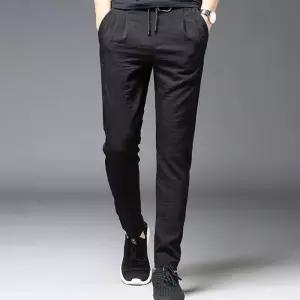 베이직 남성 바지 시원한 허리밴딩 끈조절 일자 팬츠 남자 정장 맨즈도매
