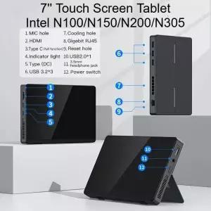 SZBOX 7인치 터치스크린 태블릿 인텔 N100/N150/N200/N305 미니 PC 윈도우 11 프로 DDR5 SSD WiFi6 TB 5.2