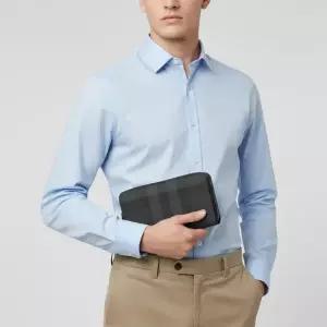 BURBERRY CHECK LEATHER ZIPPER ROUND WALLET 8070254) 체크 레더 지퍼라운드 지갑)