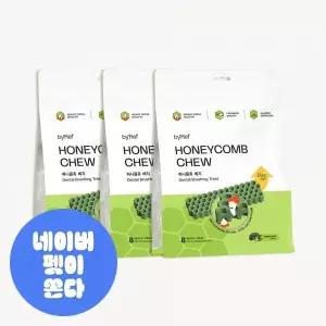 3봉 바이레프 허니콤츄 베지M 저알러지 저칼로리 채소 덴탈껌 설채현 개껌 M 중형 128g 3개