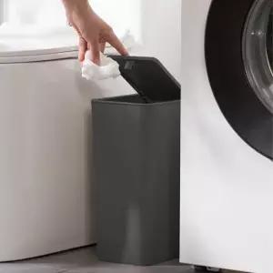부드럽게 열리는 원터치 휴지통 인테리어 종량제 쓰레기통 블랙 소형 N414