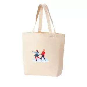 에코백 토트백 겨울 커플데이트 스케이트장 빨간모자 얼음위 그림 다양한 사이즈