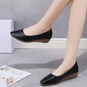 [엄지척]여성 웨지힐 베이직 스틸레토 단화 로우힐 경량 구두