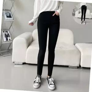 여성용 반하이 스판 밴딩 스키니 팬츠