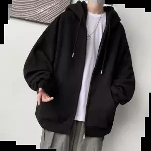 패션무지후드집업 남자 2컬러 데일리룩 오버핏 간절기 후드집업 자켓