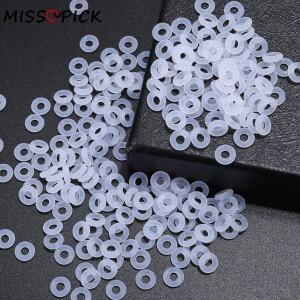 100Pcs 5-12mm 안전 스토퍼 실리콘 스페이서 비즈 흰색 고무 클립 매력 원래 좋은 팔찌 목걸이 액세서리