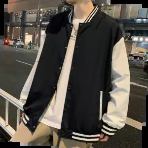 남녀공용 오버핏 야구잠바 간절기 심플 커플룩 2컬러