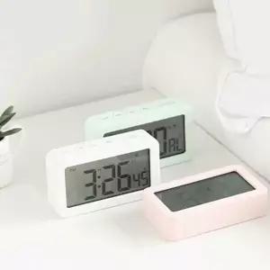 탁상용 시계 데스크 무소음 스누즈 심플 알람 시계 시간 인테리어 직사각형 스터디 사무실 수험생 집들이