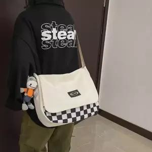 (색상 아이보리)커플가방 체크포인트 학생 크로스백 옆으로매는가방