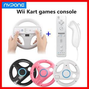 Nintendo Wii Kart 리모컨 스트레이트 핸들용 게임 레이싱 스티어링 휠이 포함된 2-in-1 게임 패드 게임 콘