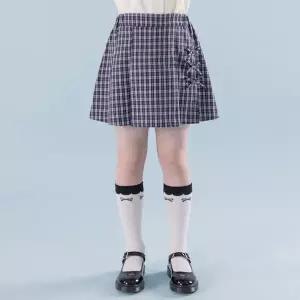 [아이러브제이] 클룩 리본 체크 스커트 JYSSK07