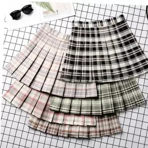여성치마 교복몰 A라인 속바지 체크 주름 치마 교복 유니폼 티