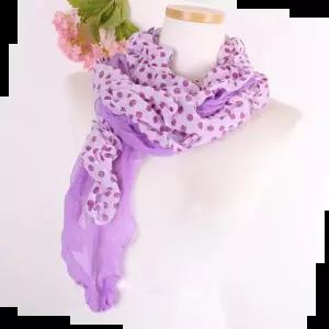 레이스 은창)땡땡이 텐션 밑단 스카프 머플러 목도리 마후라