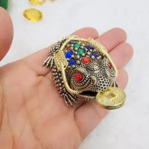 황동 삼족두꺼비 풍수소품 개업 엽전 재물운 돈들어오는