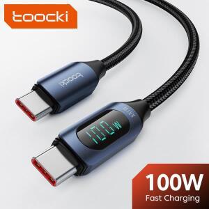 Toocki C타입 to 케이블 100W PD 고속 충전 USB C 디스플레이 샤오미 POCO F3 리얼미 맥북 아이패드용