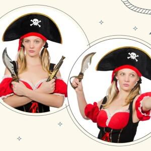 3개/대 새로운 뜨거운 해적 모자 인쇄 선장 의상 액세서리 재미 있은 파티 눈 패치 허리 스카프