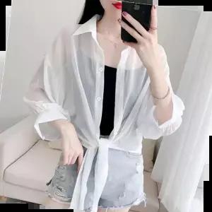 시스루 쉬폰 셔츠 블라우스 하객룩 여행 바캉스룩