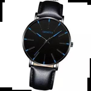 제네바 비즈니스 아날로그 남자 초시계 정장 메탈 가죽 패션 손목 시계