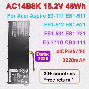 AC14B8K 4ICP55780 15.2V 48Wh 에이서 아스파이어 E3-111 ES1-511 노트북 배터리