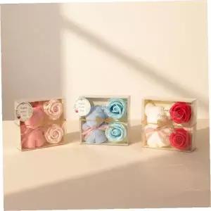 기념일 답례 비누꽃 장미 타월 곰인형 세트 투명 포장 박스 감사 선물용 인테리어