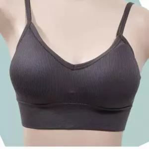 수아 여자 골지 끈브라탑 넓은밑단 베이직 브라렛 캡