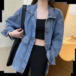 재킷 오버핏 멋쟁이 데님 청자켓 점퍼 캐주얼 여자 잠바