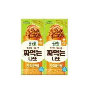 풀무원 짜먹는나또 오리엔탈 2개 210g 혼밥 식단 부모님 건강식 아침대용