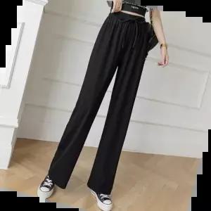 와일드팬츠 가볍고 시원한소재 루즈핏 여성 허리밴딩 와이드 팬츠