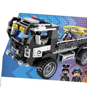 경찰트럭 오토바이 윙플라이 블럭 조립