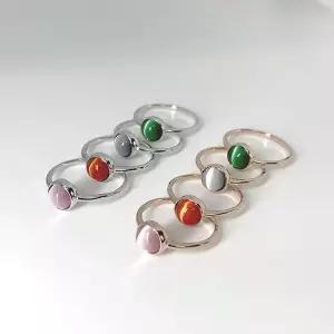 [실버] 원형 캣츠아이 반지