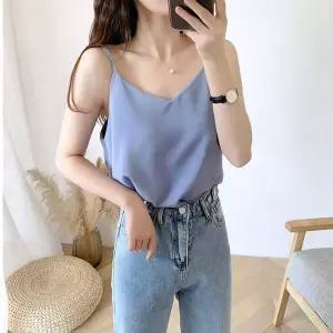 3컬러 NA67JE53 쿨한 터치감 세련 브이넥 찰랑 끈나시 이너나시