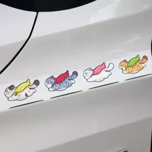 차량 흠집 스크래치 슈퍼맨 고양이 스티커