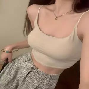 여성 DX50BU24 사계절 데일리 이너 캡내장 편안한 크롭 끈나시