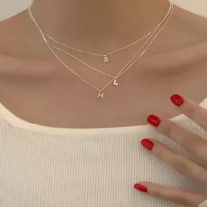 (925 silver) Mini initial necklace A 01