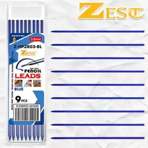 제스트 2.8mm 파랑색 리필심 산업용 마킹펜 목공 목수 건축용 연필 펜슬 샤프심 9PCS Z-HP2803-BL
