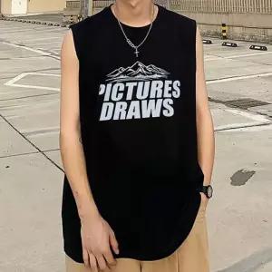 남성 오버핏 프린팅 민소매티셔츠 IS-TS34