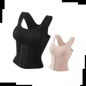 여자속옷 여성 앞후크 바디쉐이퍼 민소매 가슴 뽕 코르셋 런닝